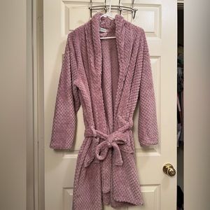 Pink fluffy housecoat